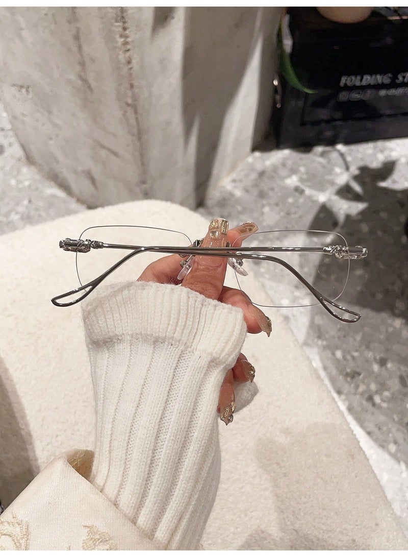 Shein 1pc Unisex Metal Frameless Simple Fashion Non-Prescription Glasses - Image 2